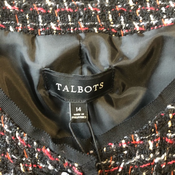 NWOT! Talbots Wool Fringed Tweed Blazer Jacket - Picture 3 of 6